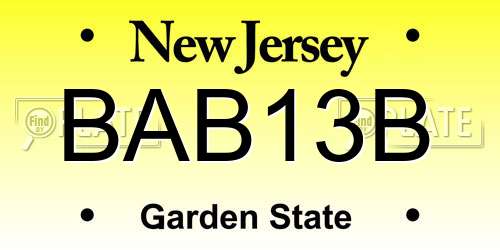 BAB13B New Jersey License Plate