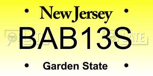 BAB13S New Jersey License Plate