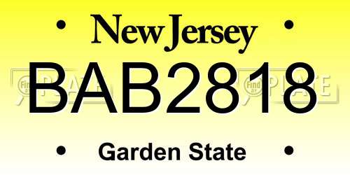 BAB2818 New Jersey License Plate