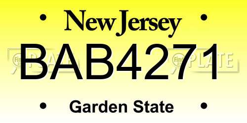 BAB4271 New Jersey License Plate