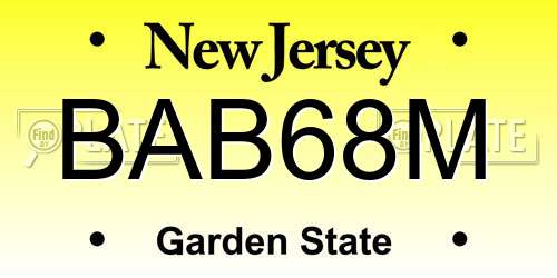 BAB68M New Jersey License Plate
