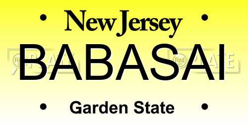BABASAI New Jersey License Plate