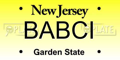 BABCI New Jersey License Plate