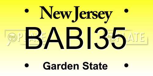 BABI35 New Jersey License Plate