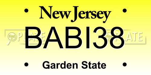 BABI38 New Jersey License Plate