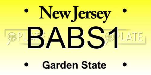 BABS1 New Jersey License Plate
