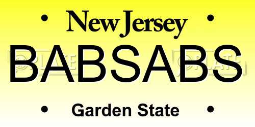 BABSABS New Jersey License Plate