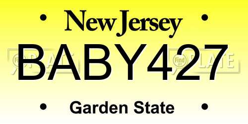BABY427 New Jersey License Plate