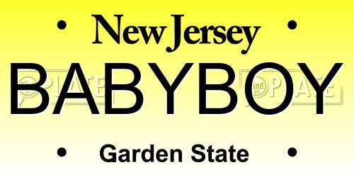 BABYBOY New Jersey License Plate