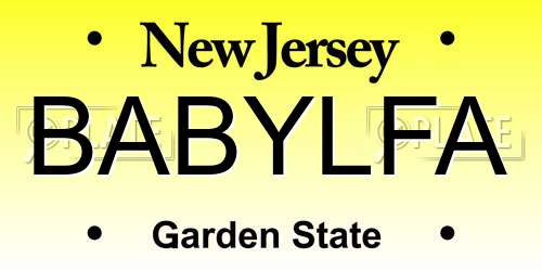 BABYLFA New Jersey License Plate