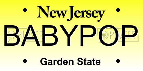 BABYPOP New Jersey License Plate