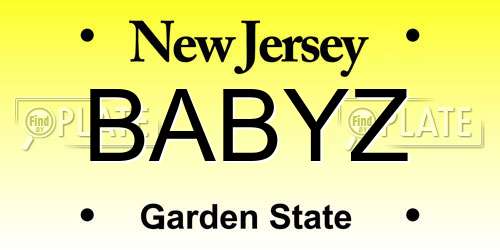 BABYZ New Jersey License Plate