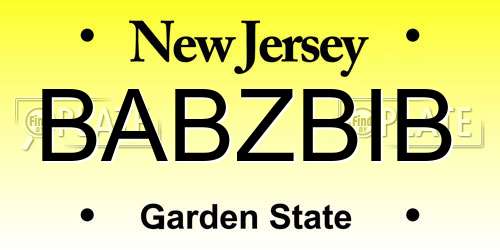 BABZBIB New Jersey License Plate