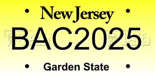 BAC2025 New Jersey License Plate