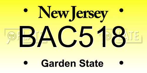 BAC518 New Jersey License Plate
