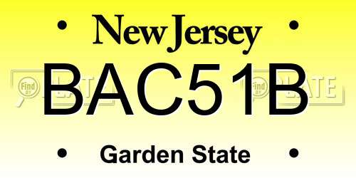 BAC51B New Jersey License Plate