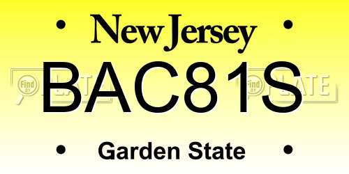 BAC81S New Jersey License Plate