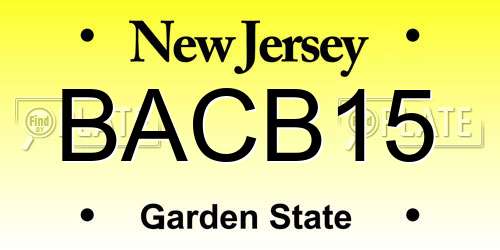 BACB15 New Jersey License Plate