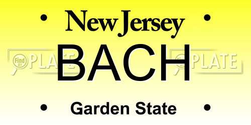 BACH New Jersey License Plate