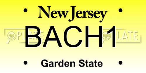BACH1 New Jersey License Plate