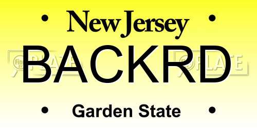 BACKRD New Jersey License Plate