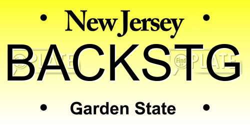 BACKSTG New Jersey License Plate