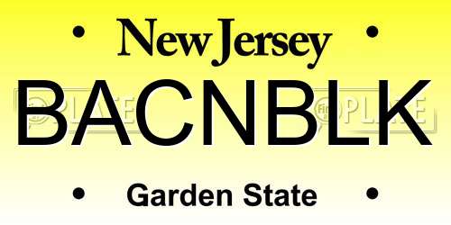BACNBLK New Jersey License Plate