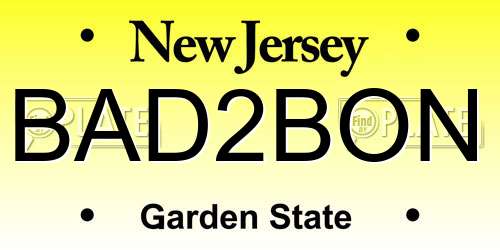 BAD2BON New Jersey License Plate