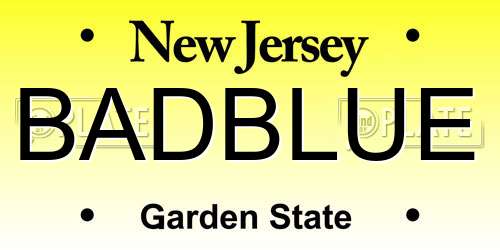 BADBLUE New Jersey License Plate