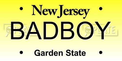 BADBOY New Jersey License Plate