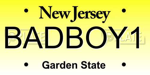 BADBOY1 New Jersey License Plate