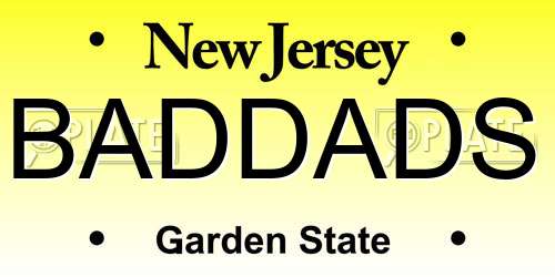 BADDADS New Jersey License Plate