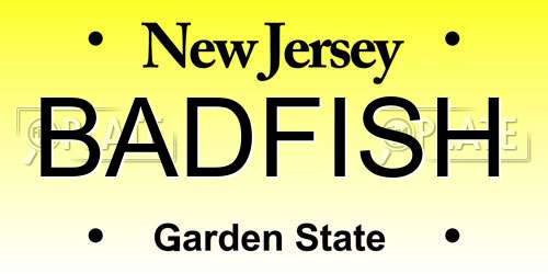 BADFISH New Jersey License Plate