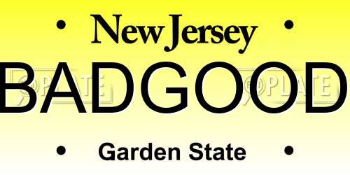 BADGOOD New Jersey License Plate
