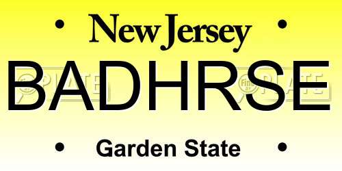 BADHRSE New Jersey License Plate
