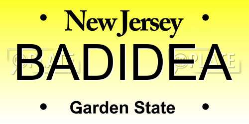 BADIDEA New Jersey License Plate