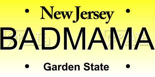 BADMAMA New Jersey License Plate