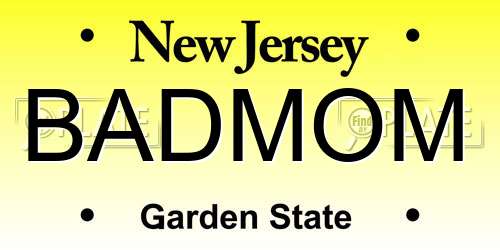 BADMOM New Jersey License Plate