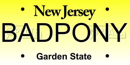 BADPONY New Jersey License Plate