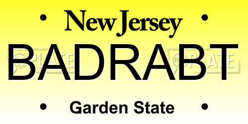 BADRABT New Jersey License Plate