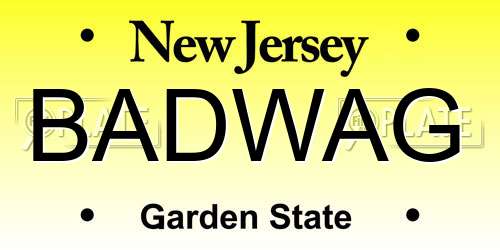 BADWAG New Jersey License Plate