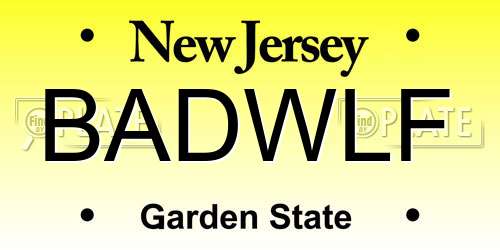 BADWLF New Jersey License Plate