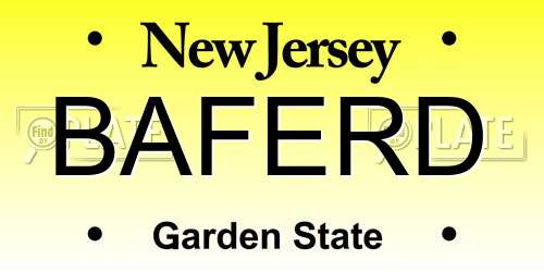 BAFERD New Jersey License Plate