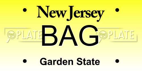 BAG New Jersey License Plate