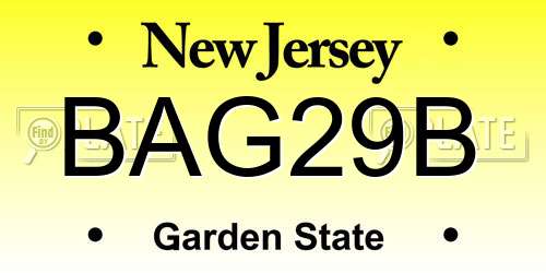 BAG29B New Jersey License Plate