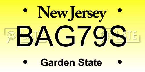 BAG79S New Jersey License Plate