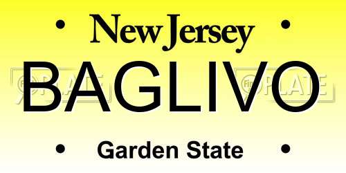 BAGLIVO New Jersey License Plate