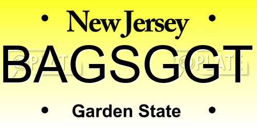 BAGSGGT New Jersey License Plate