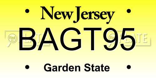 BAGT95 New Jersey License Plate