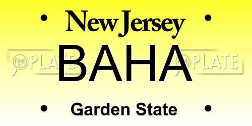BAHA New Jersey License Plate